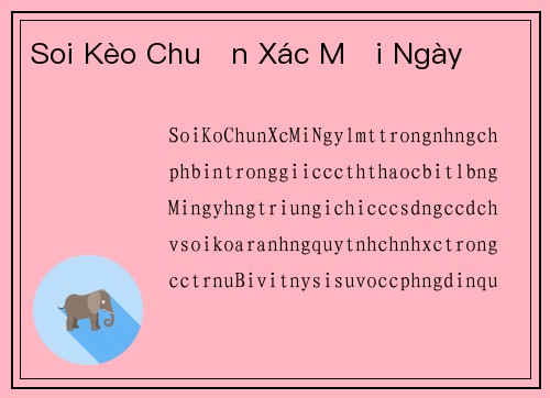 Soi Kèo Chuẩn Xác Mỗi Ngày