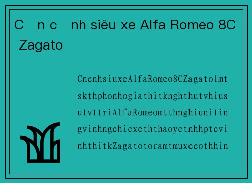 Cận cảnh siêu xe Alfa Romeo 8C Zagato